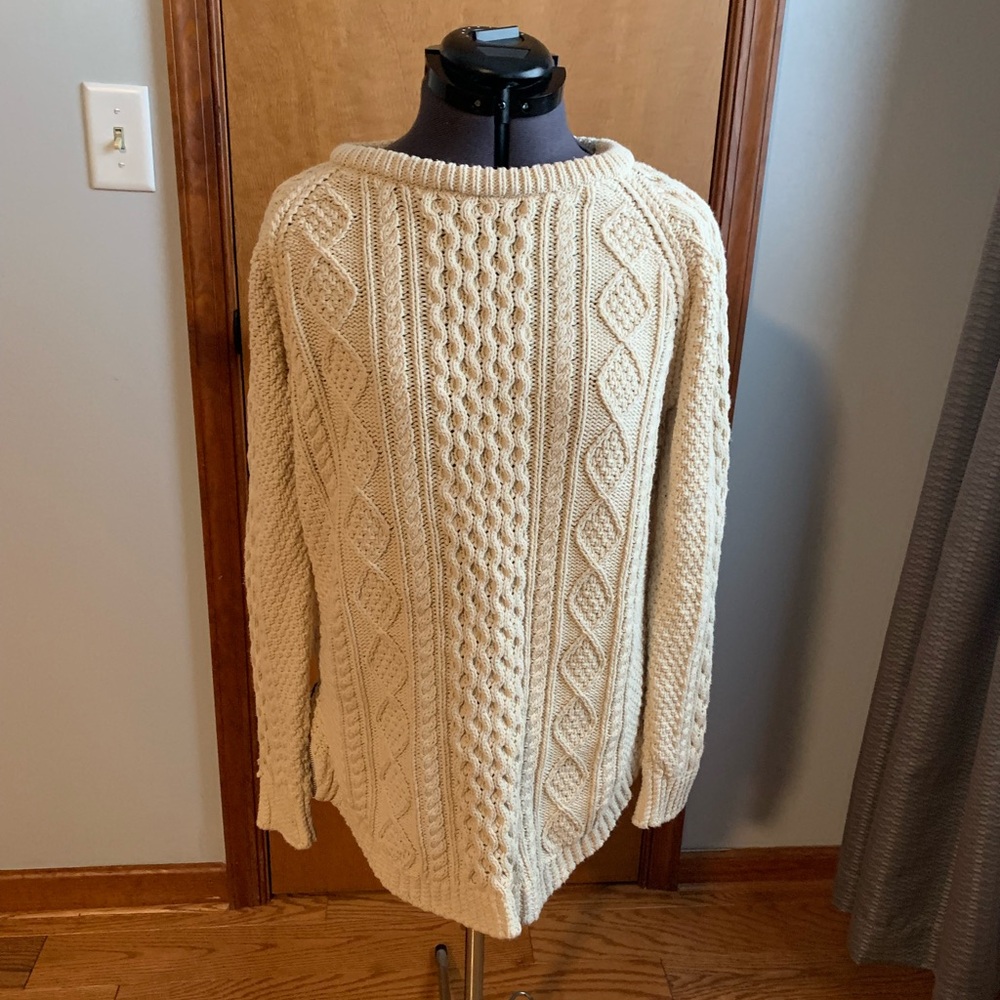 Women's L.L. Bean Signature Cotton Fisherman Tunic Sweater Size Medium, EUC